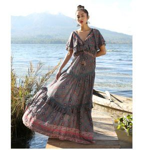 Tulle and Batiste Boho Yasmine Maxi Gown Sz M
